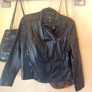 Bernardo REAL leather black moto jacket